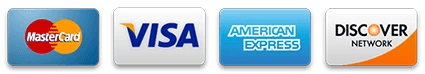 Secure payment methods — Visa Mastercard Amex Discover