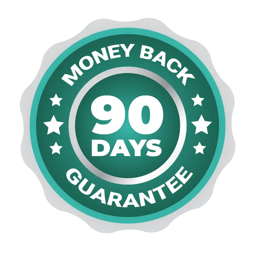Glucotonic 90-Day 100% Money Back Guarantee Badge